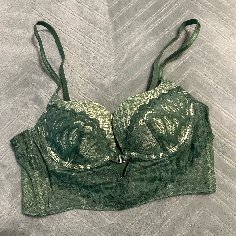 Adore Me Green Lace Bra